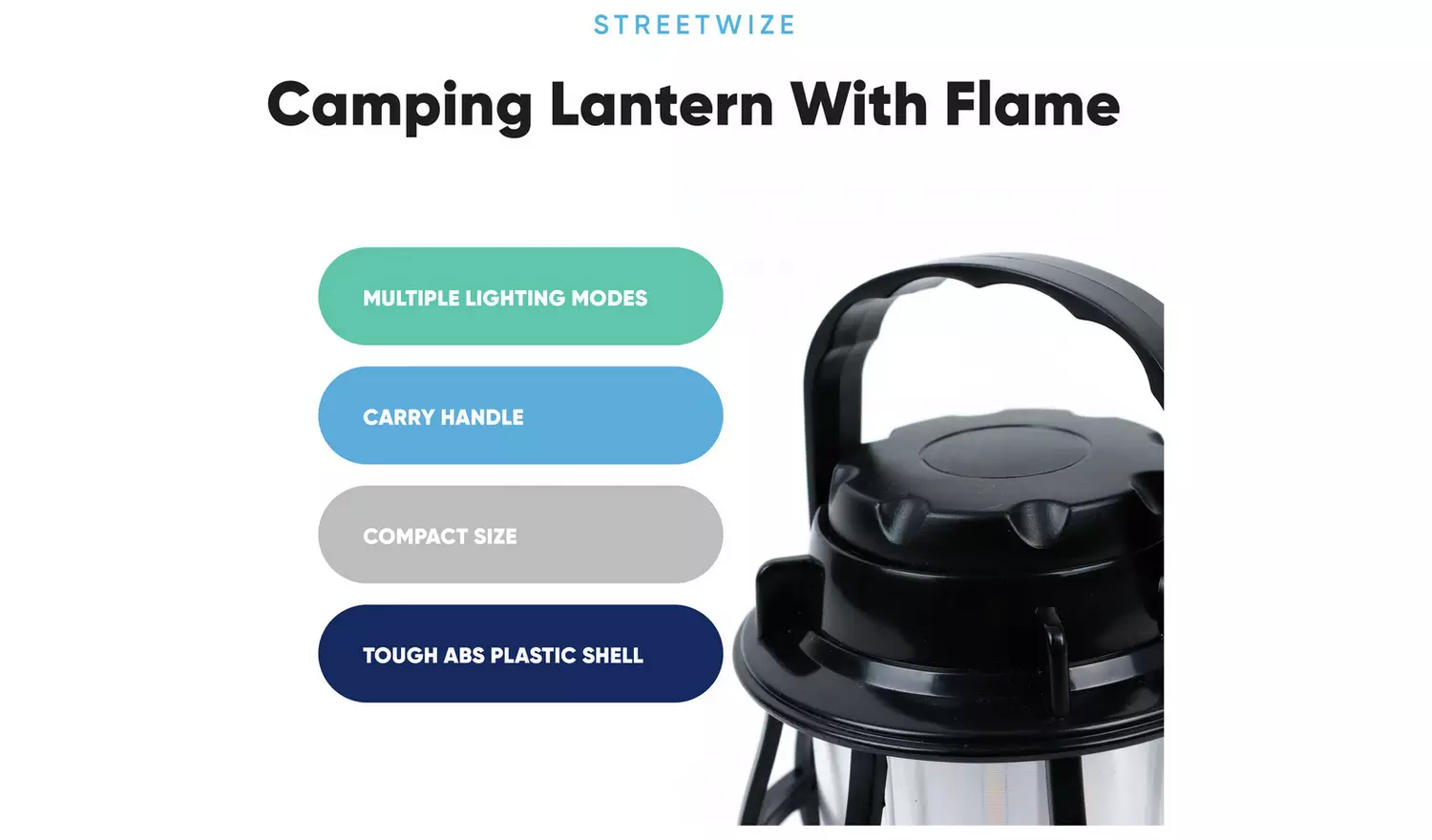 Streetwize Camping Lantern with Flame LED