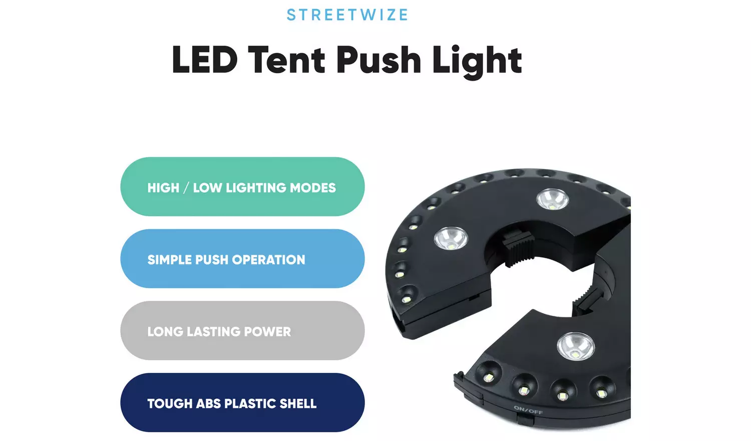 Streetwize 28 LED Tent Push Light