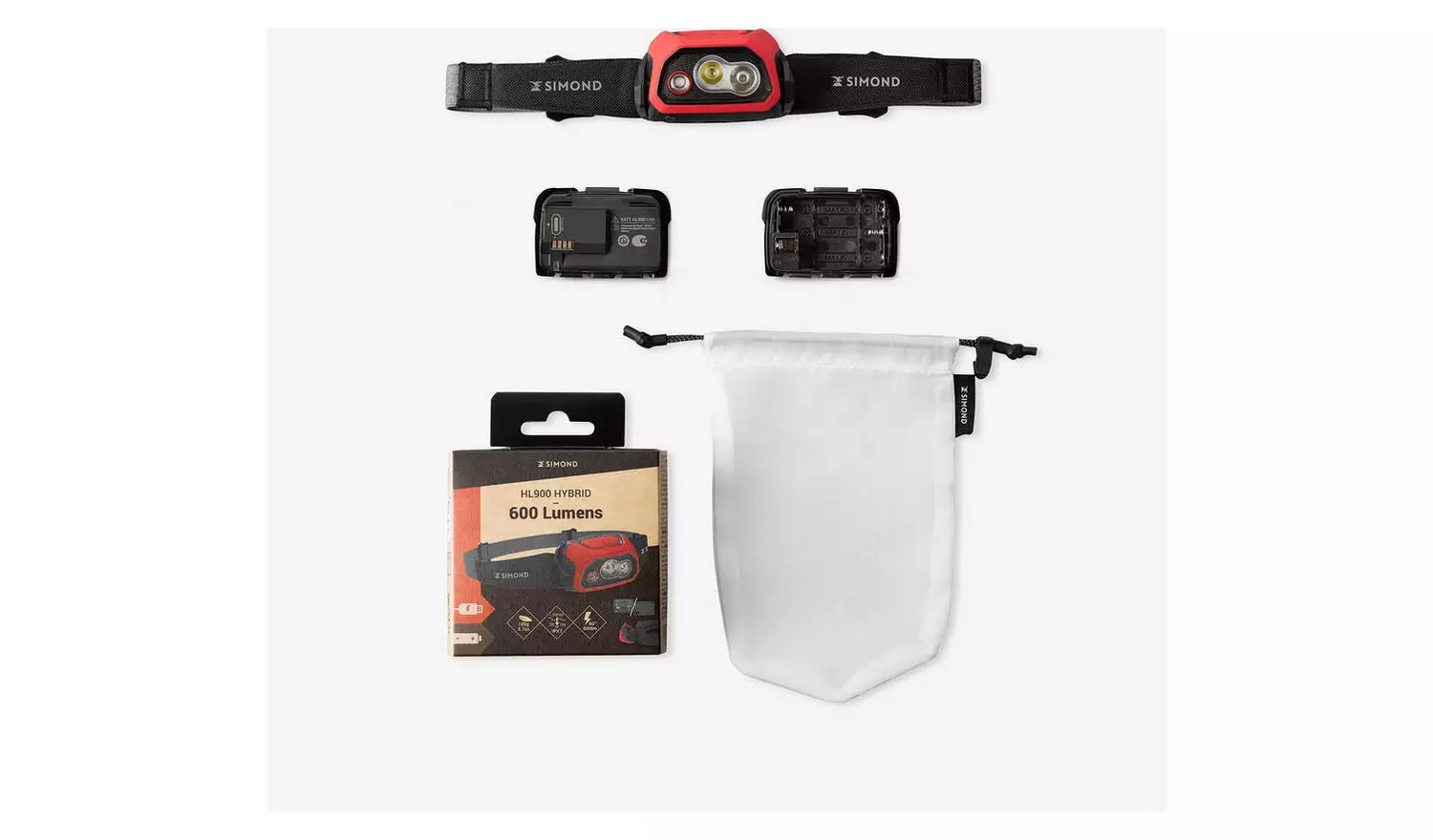 Decathlon Usb Rechargeable Headlamp - 600 Lumens - Red