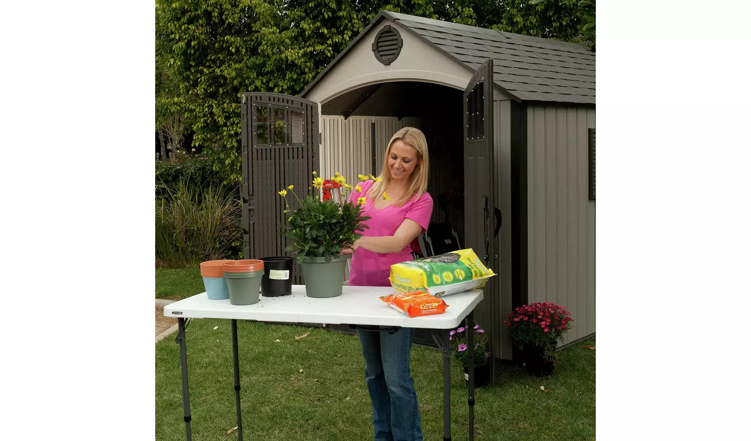 Lifetime Folding Height Adjustable Camping Table