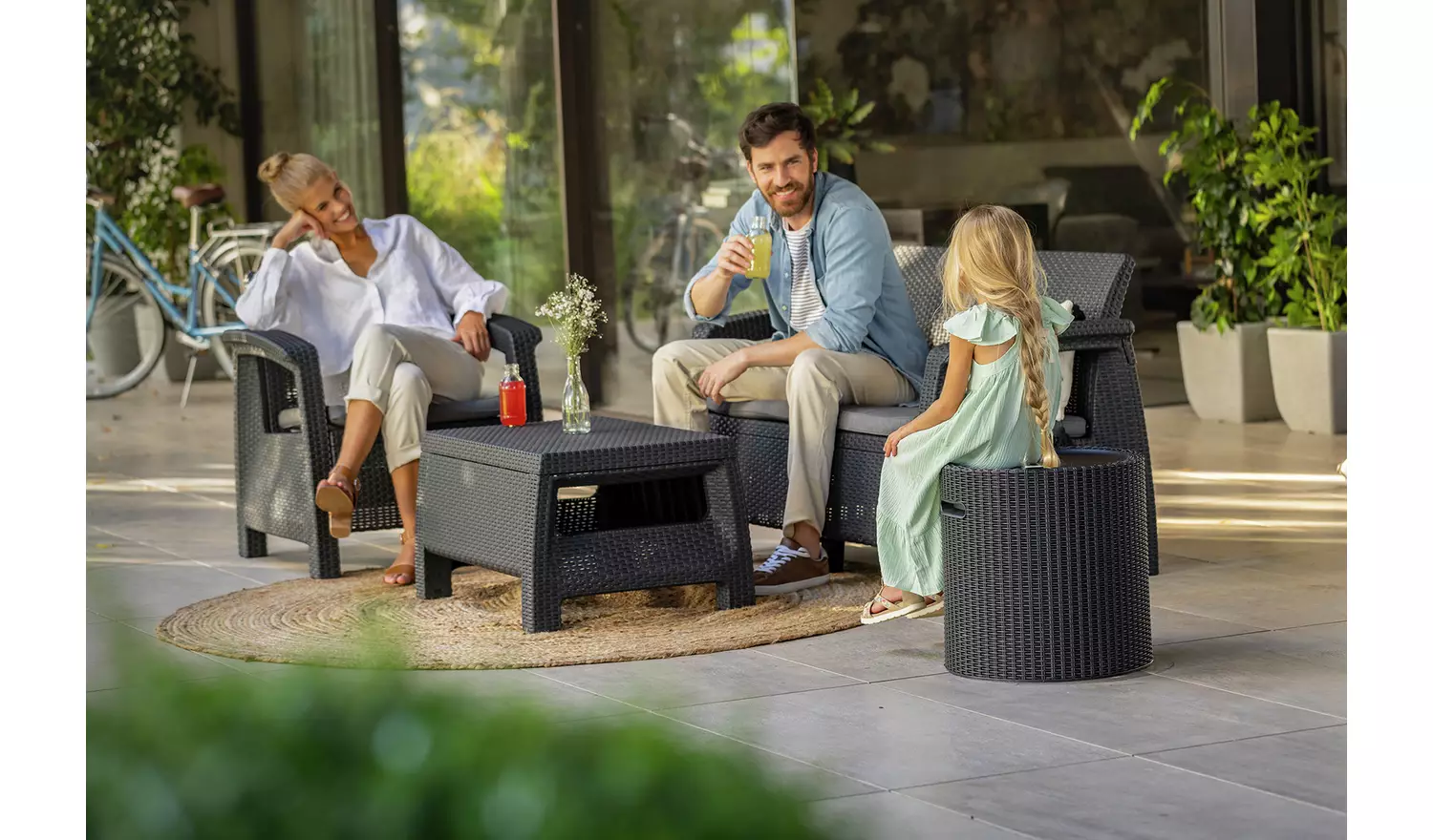 Keter 39L Cool Stool - Dark Grey