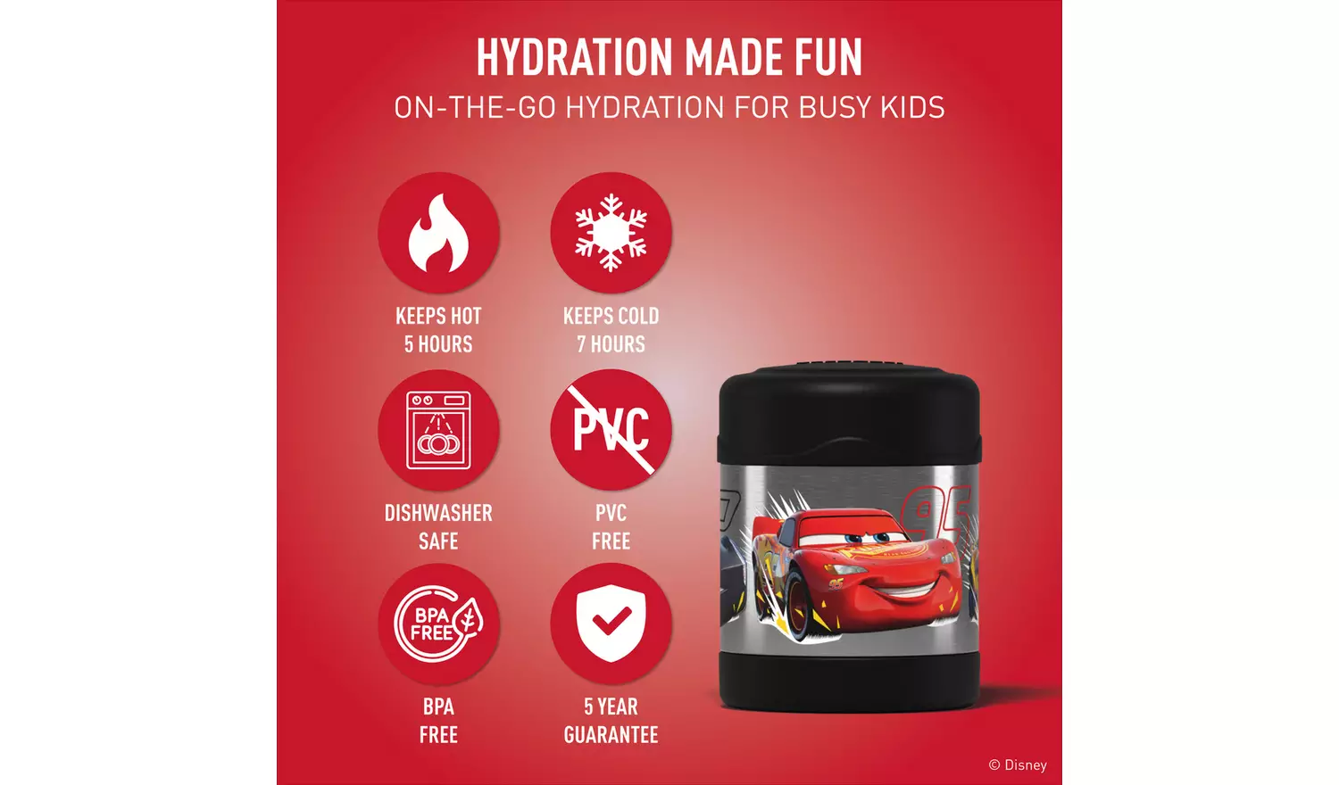 Thermos Funtainer Food Flask 290ml - Disney and Pixar Cars