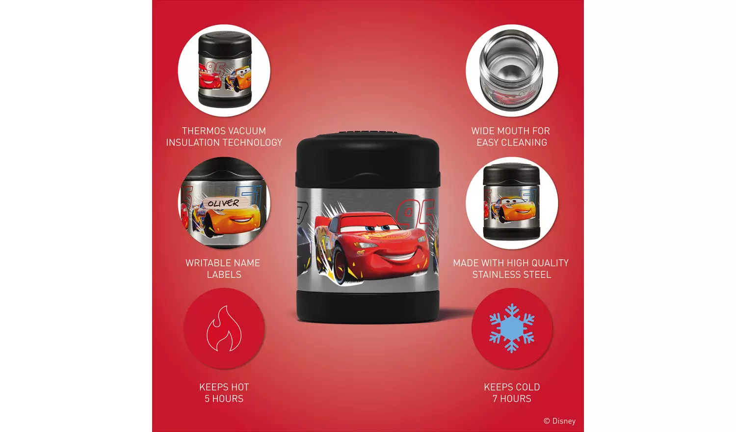 Thermos Funtainer Food Flask 290ml - Disney and Pixar Cars