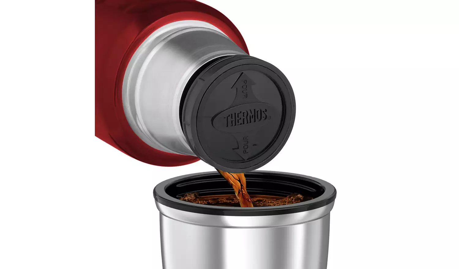 Thermos Stainless King Red Flask - 1.2L