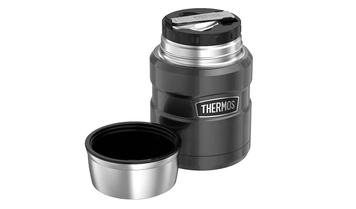 Thermos Stainless Steel King Gun Metal Food Flask - 470ml