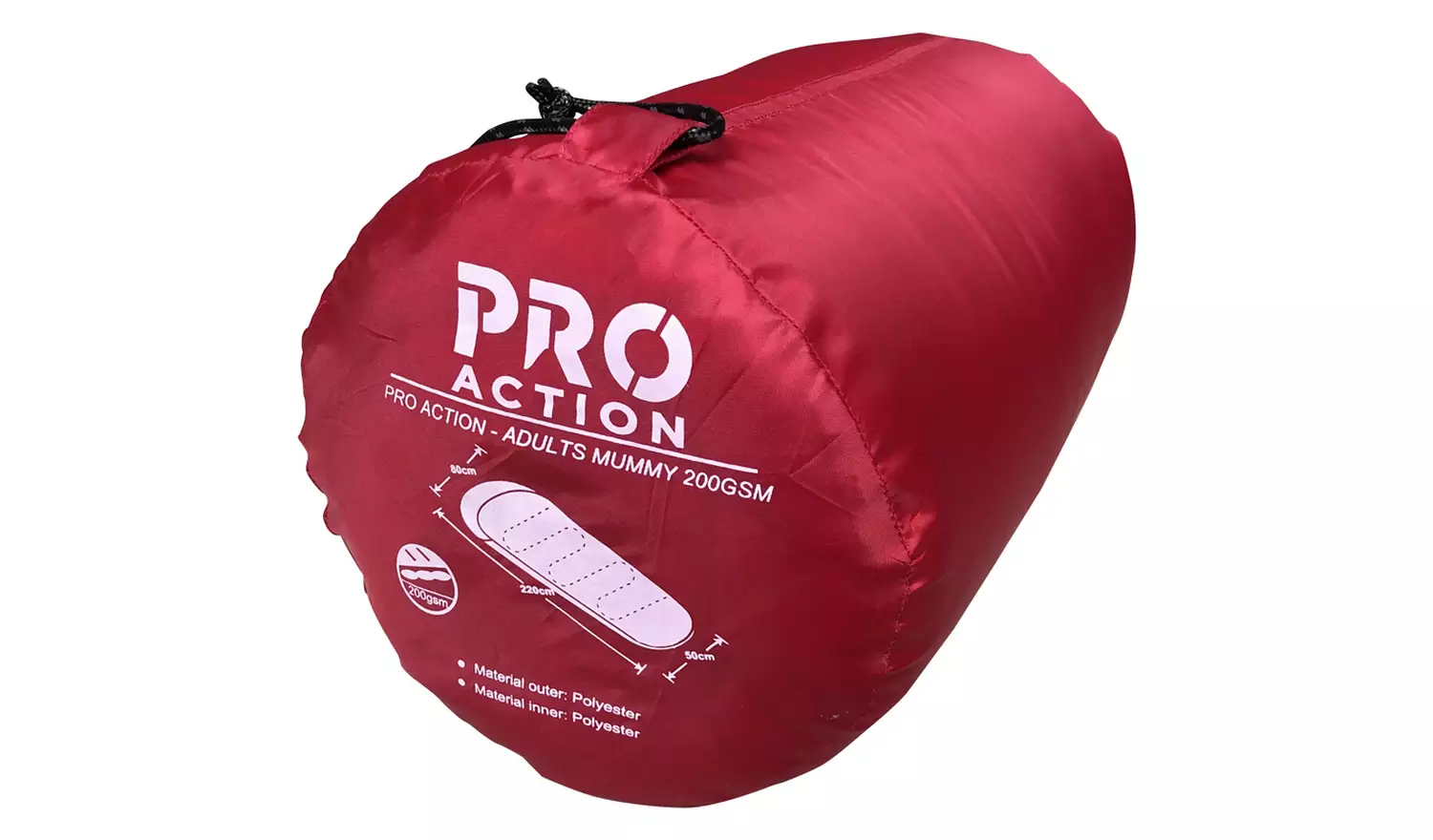 Pro Action 200GSM Adult Mummy Sleeping Bag