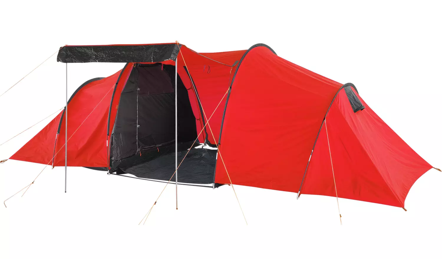Pro Action 6 Person 3 Room Tunnel Camping Tent