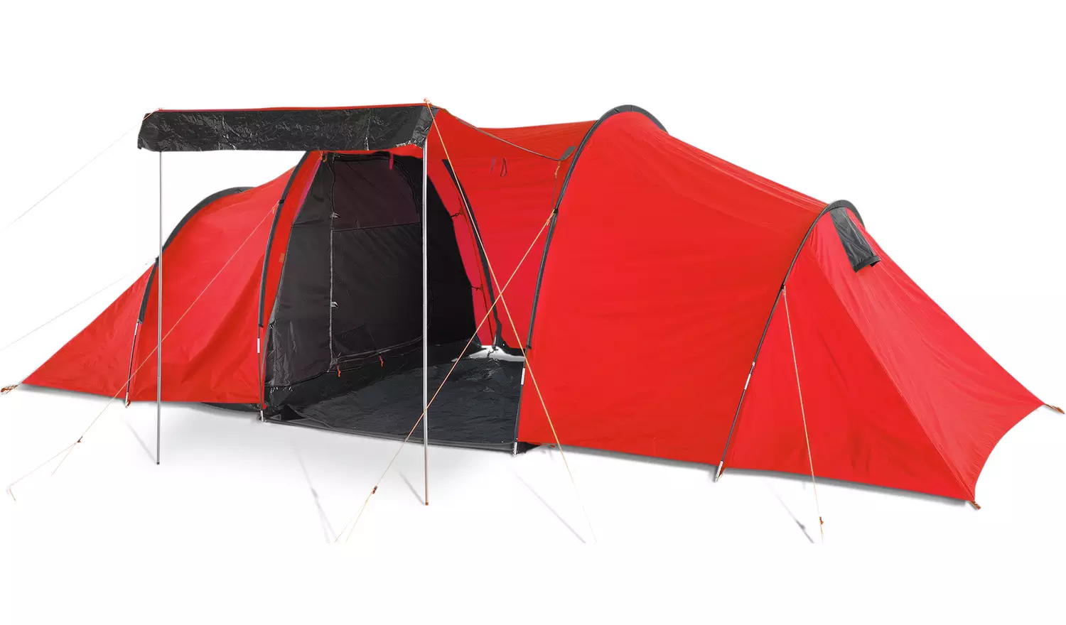 Pro Action 6 Person 3 Room Tunnel Camping Tent