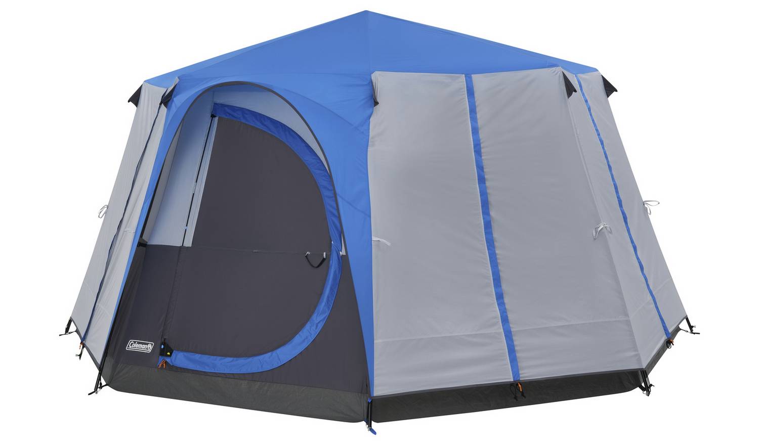 Coleman 8 Man 1 Room Octagon Dome Glamping Tent - Blue/White