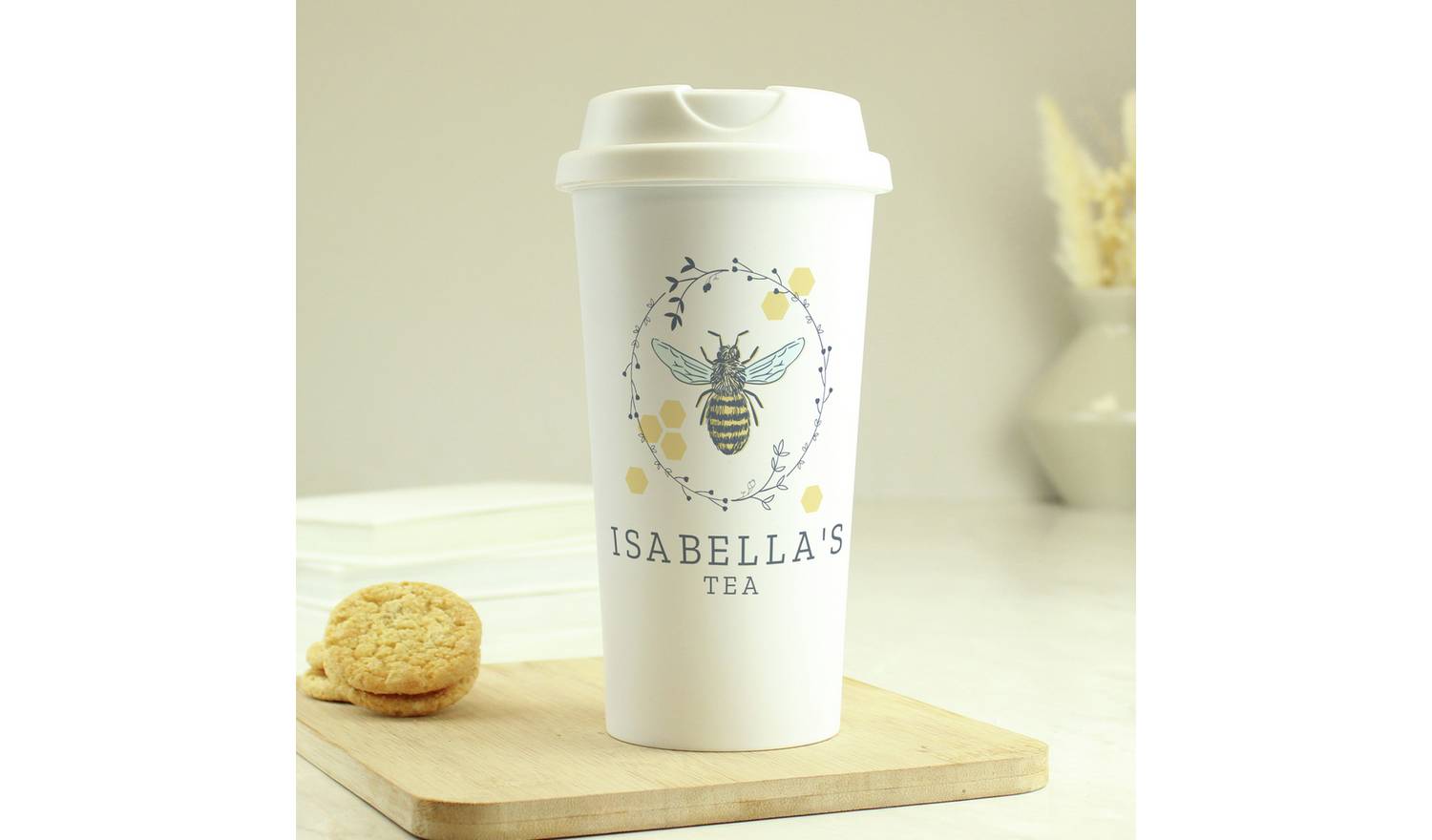 Personalised Message Bee Insulated Travel Cup - 380ml