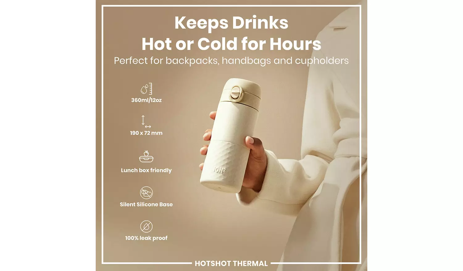 Ion8 Cream Coffee Cup - 360ml