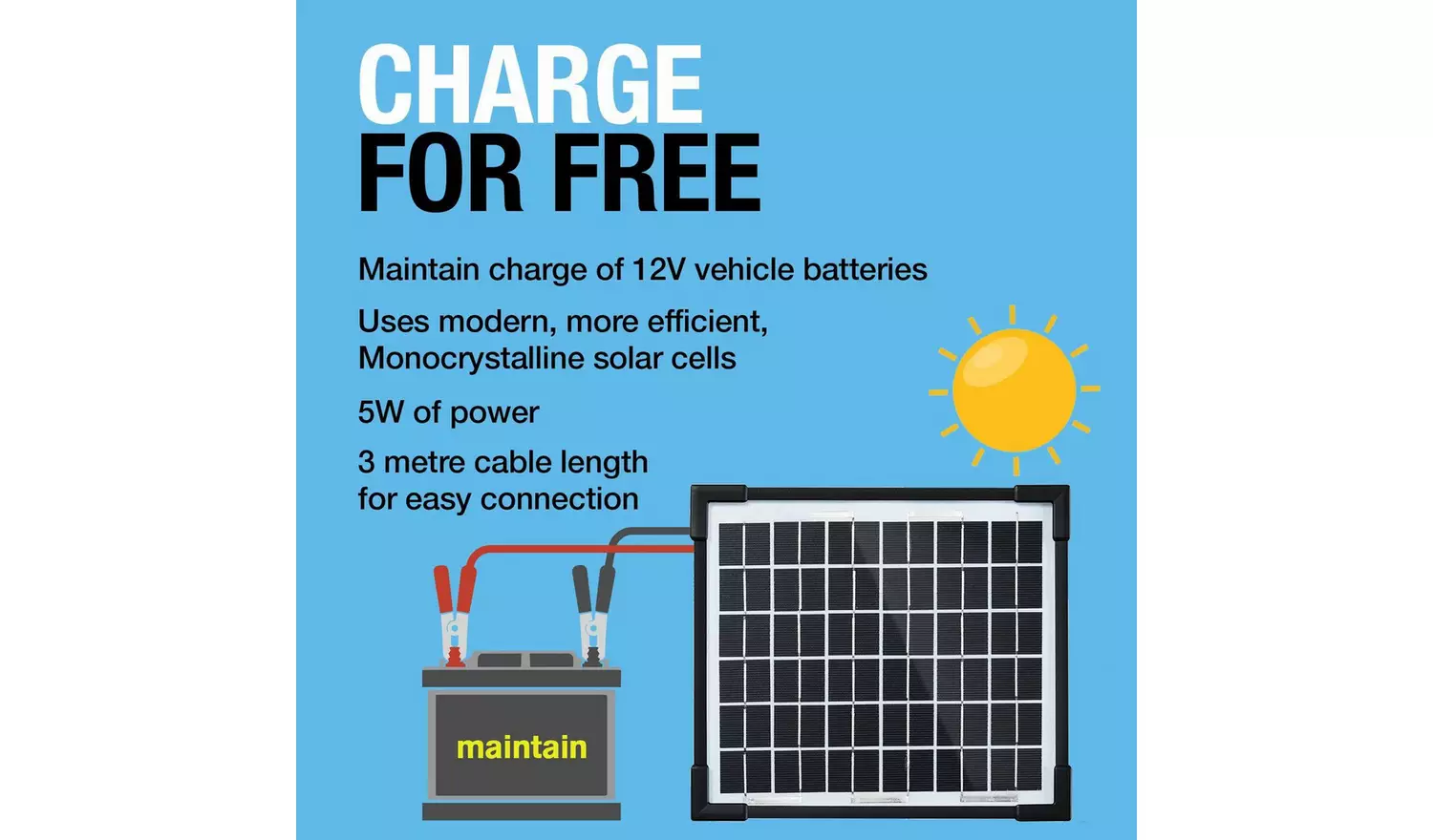 Ring RSP500 5W Solar Powered Battery Maintainer