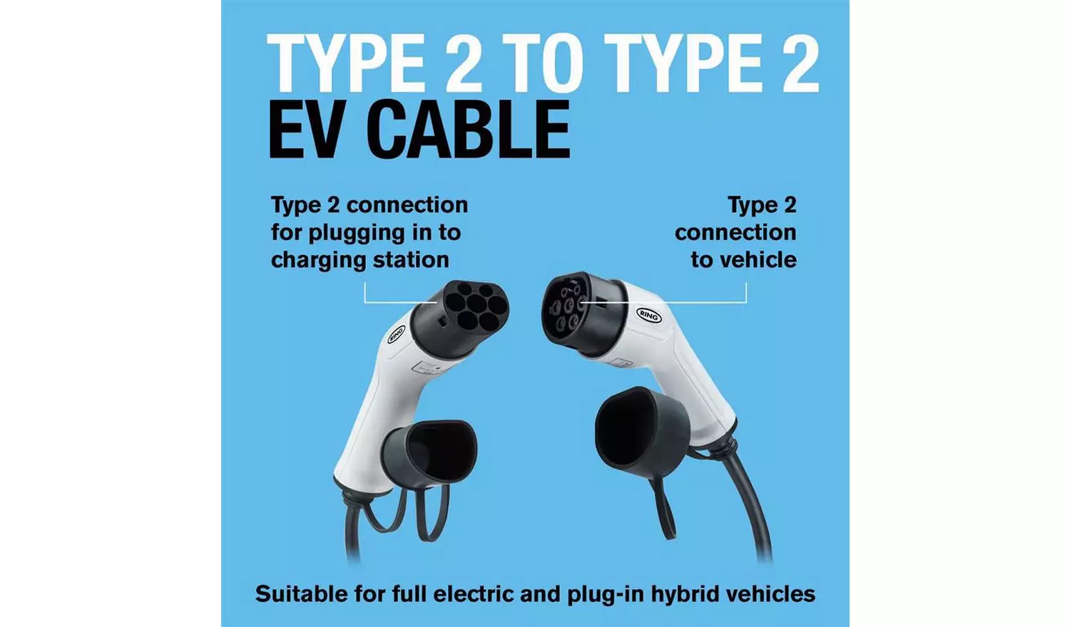 Ring Type 2 to Type 2 Single Phase 32A Charging Cable