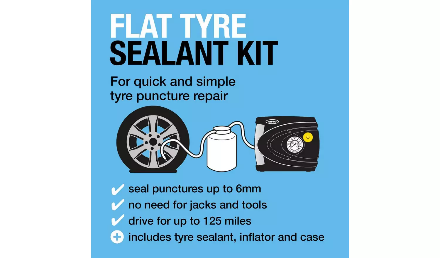 Ring Automotive Car Tyre Repair Kit