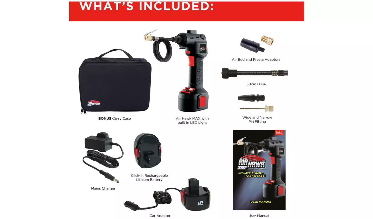 Air Hawk Premium Digital Tyre Inflator & Air Compressor