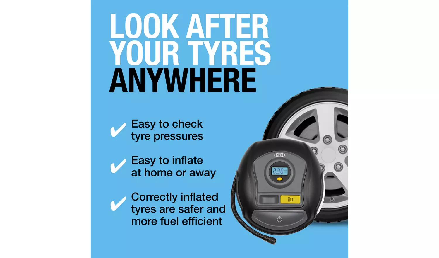 Ring RTC400 Digital Tyre Inflator With Light