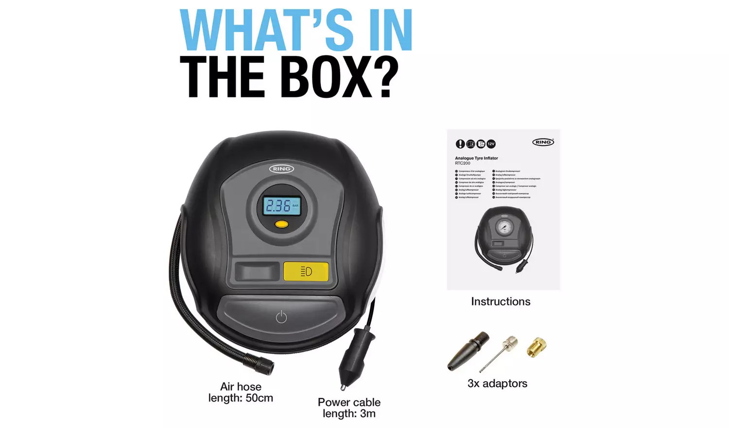 Ring RTC400 Digital Tyre Inflator With Light
