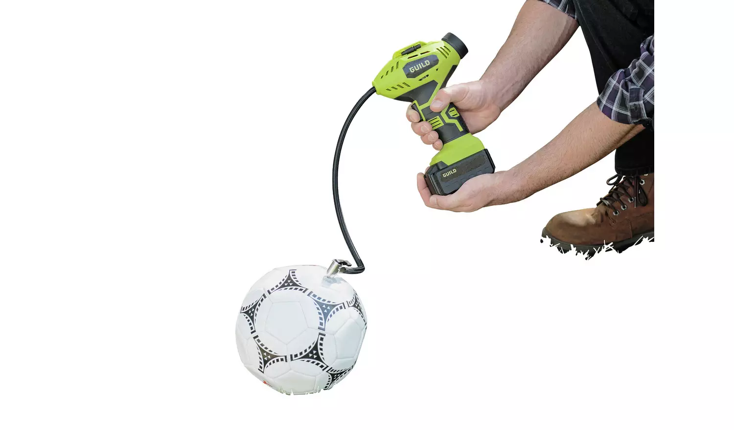 Guild Cordless Tyre Inflator with Accessories - 12V