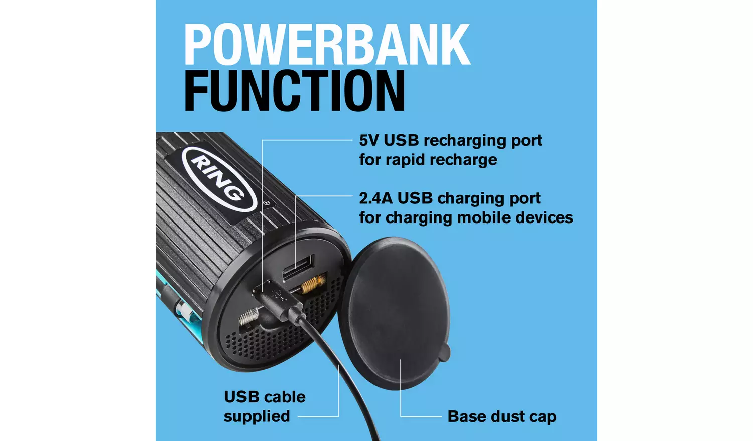 Ring RTC2000 Cordless Handheld Digital Tyre Inflator