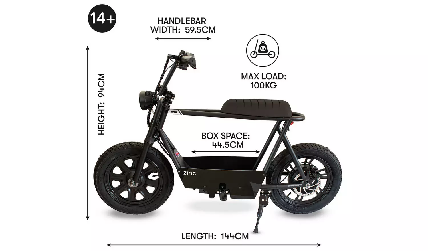 Zinc Sprinter 350W 16inch Electric Seated Scooter Ride On