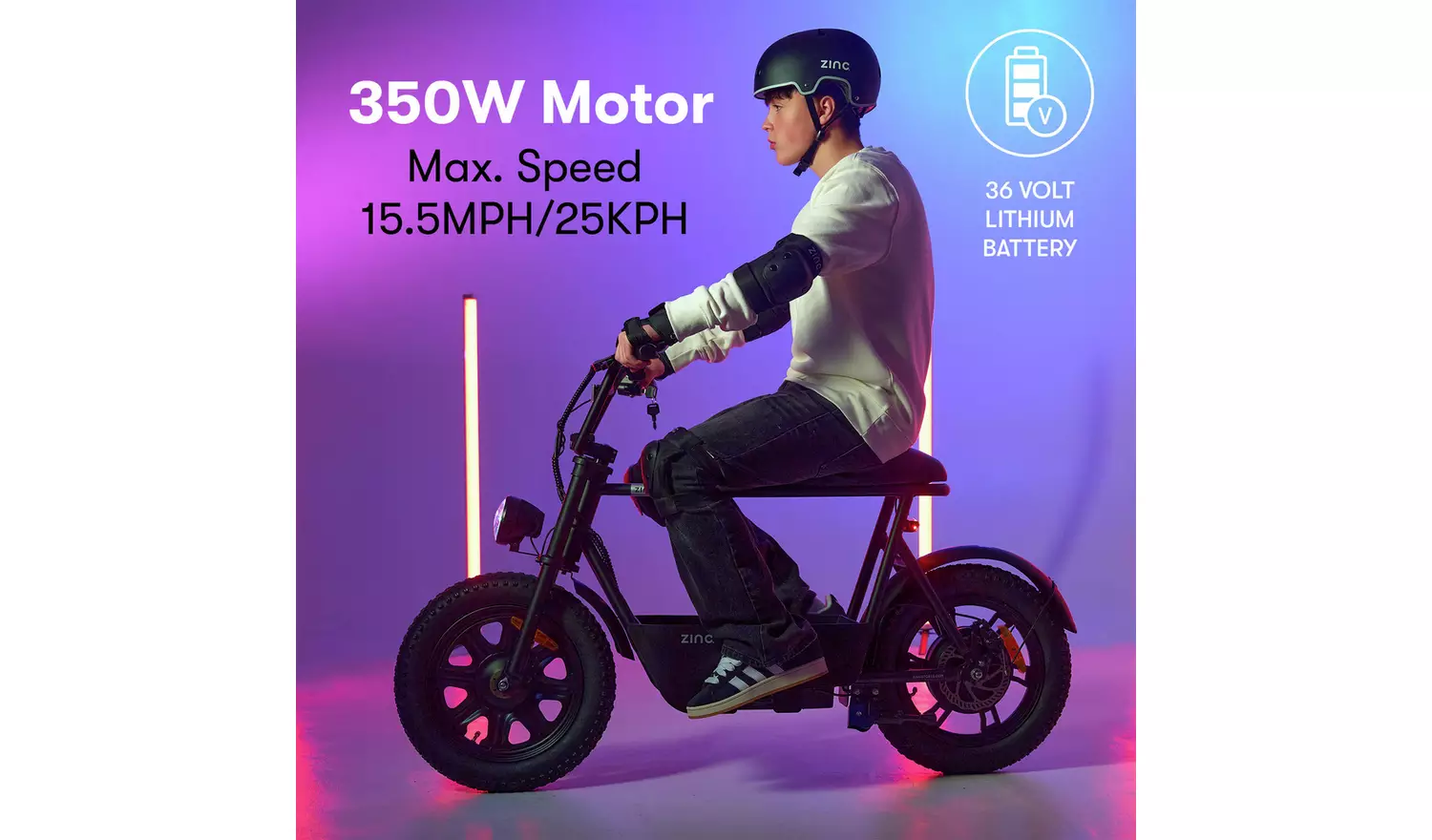 Zinc Sprinter 350W 16inch Electric Seated Scooter Ride On