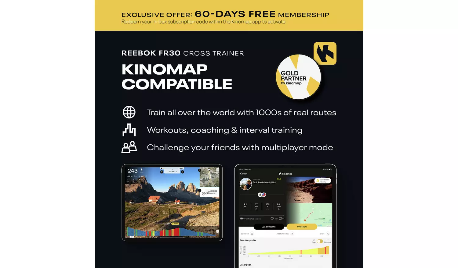 Reebok FR30 Elliptical Cross Trainer with Connected Fitness