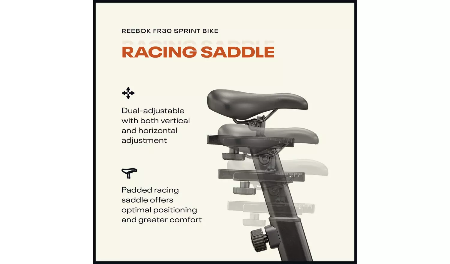 Reebok FR30 Sprint Exercise Bike with Connected Fitness