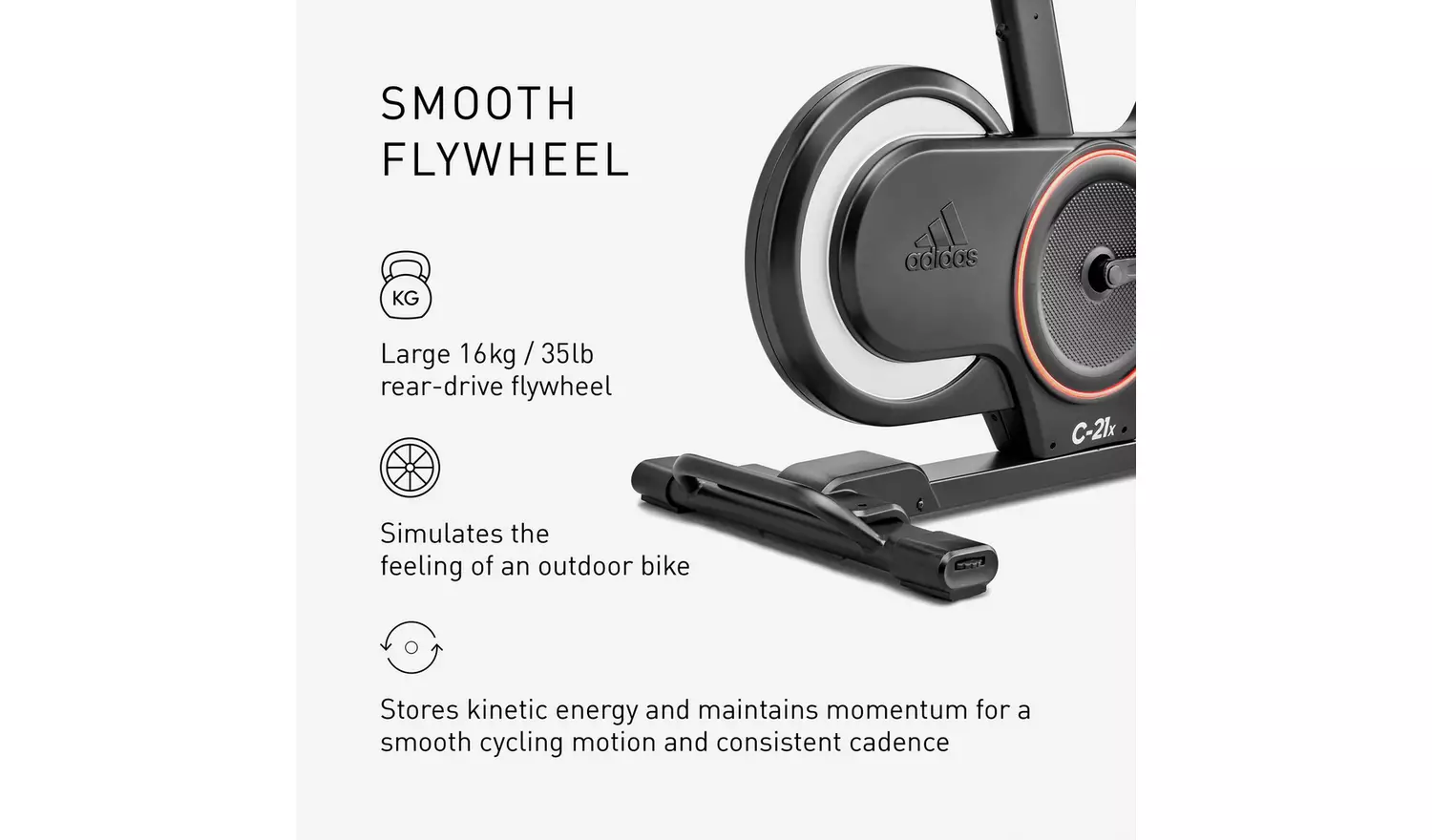 Adidas C-21X Indoor Exercise Bike with Connected Fitness