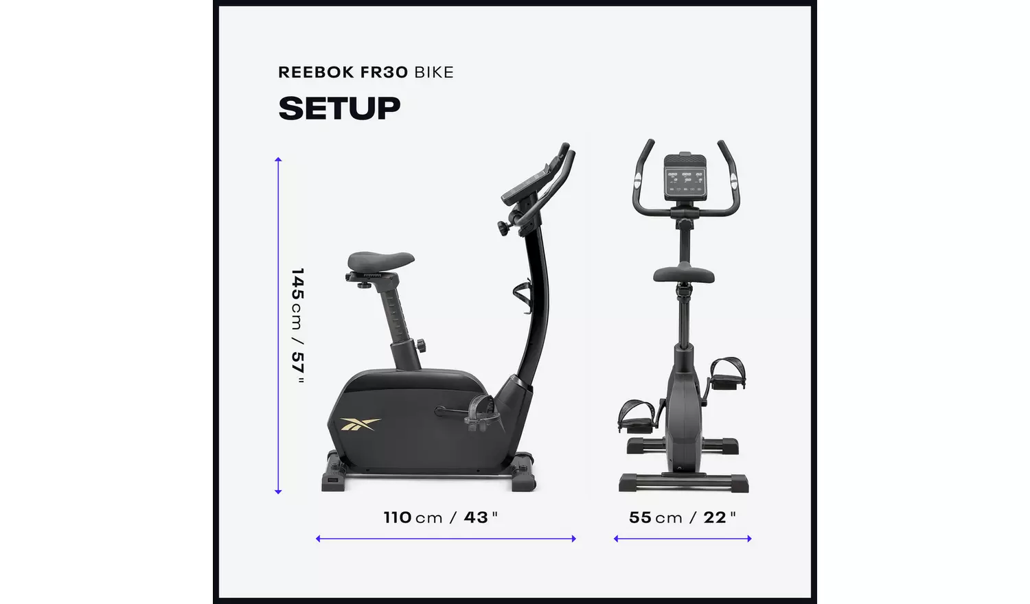 Reebok FR30 Exercise Bike with Connected Fitness – Black