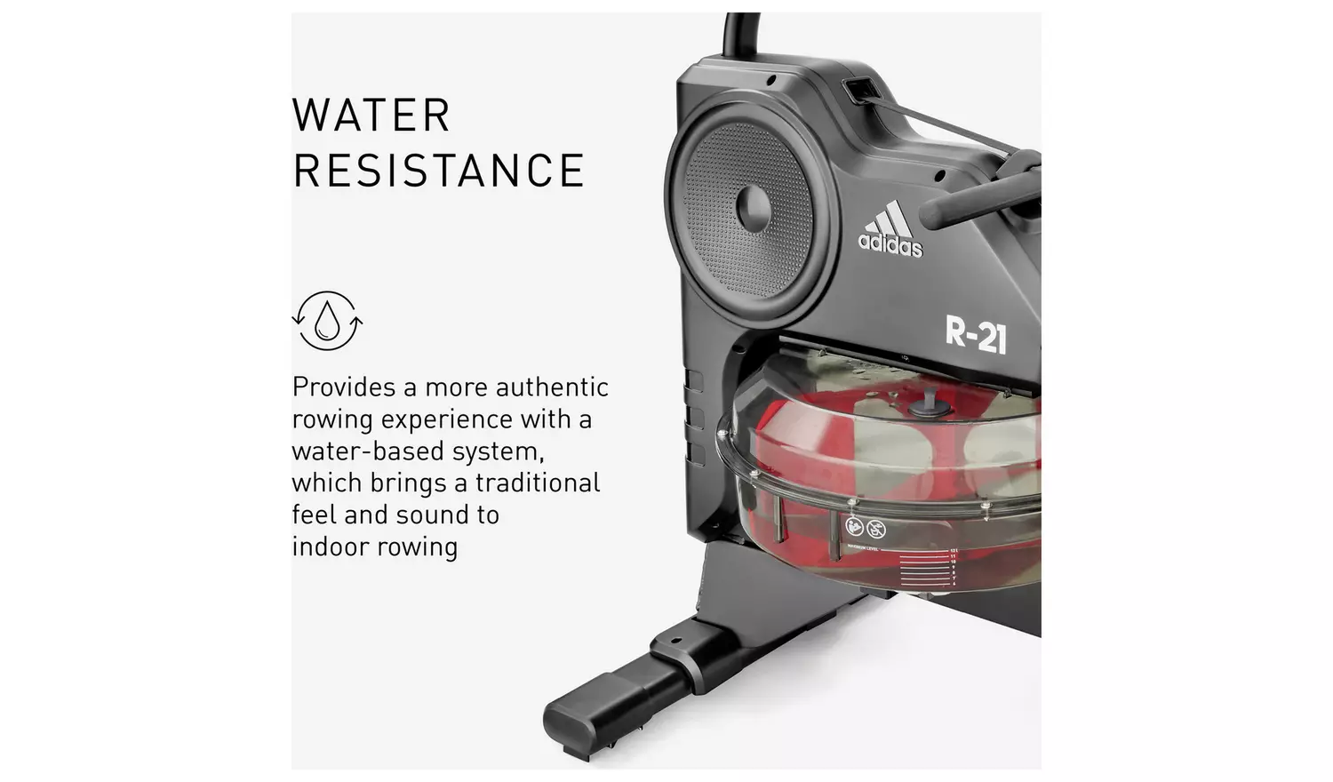 Adidas R-21 Water Manual Rowing Machine with Bluetooth