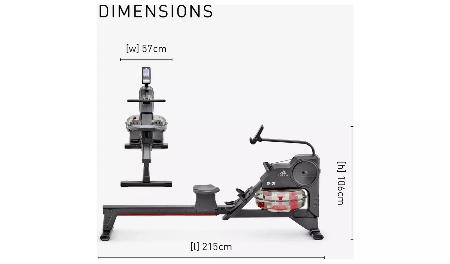 Adidas R-21 Water Manual Rowing Machine with Bluetooth