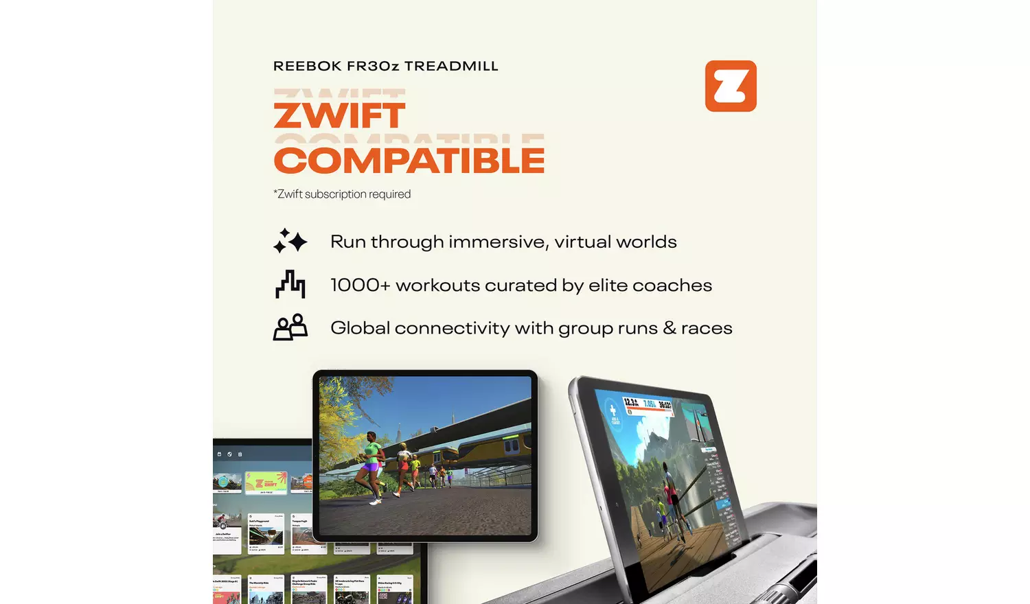 Reebok FR30z Treadmill with Connected Fitness