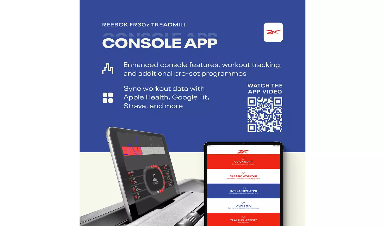 Reebok FR30z Treadmill with Connected Fitness