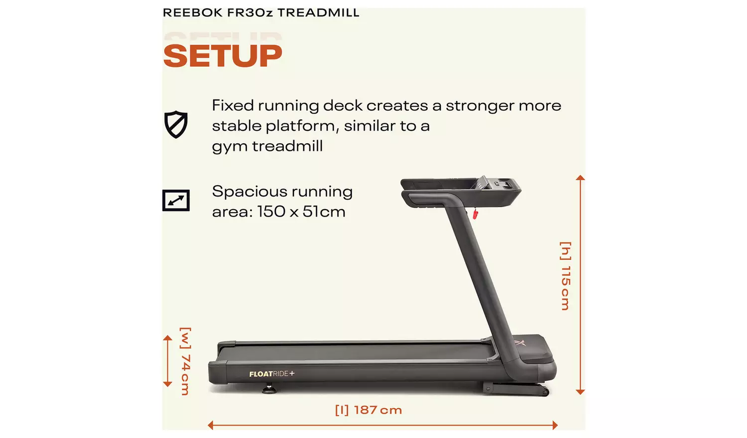 Reebok FR30z Treadmill with Connected Fitness
