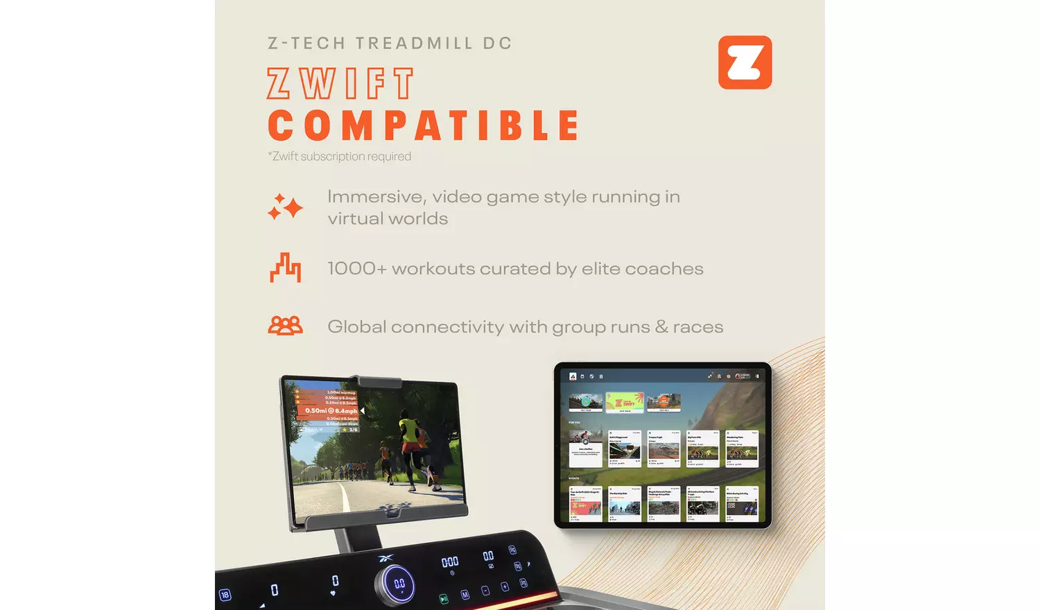 Reebok Z-Tech DC Treadmill with Connected Fitness