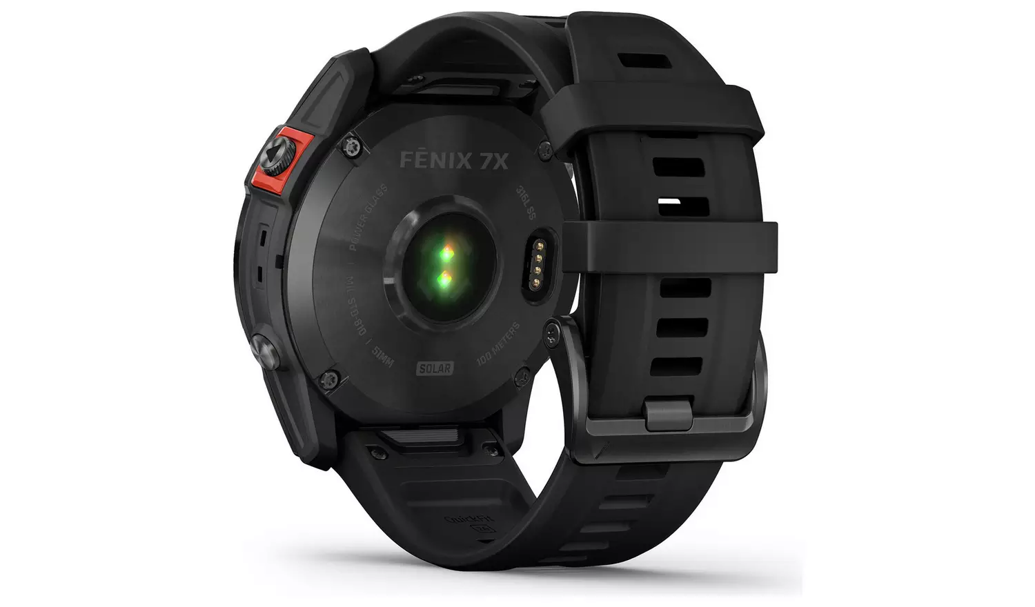 Garmin Fenix 7X Silicone Strap Smart Watch - Black