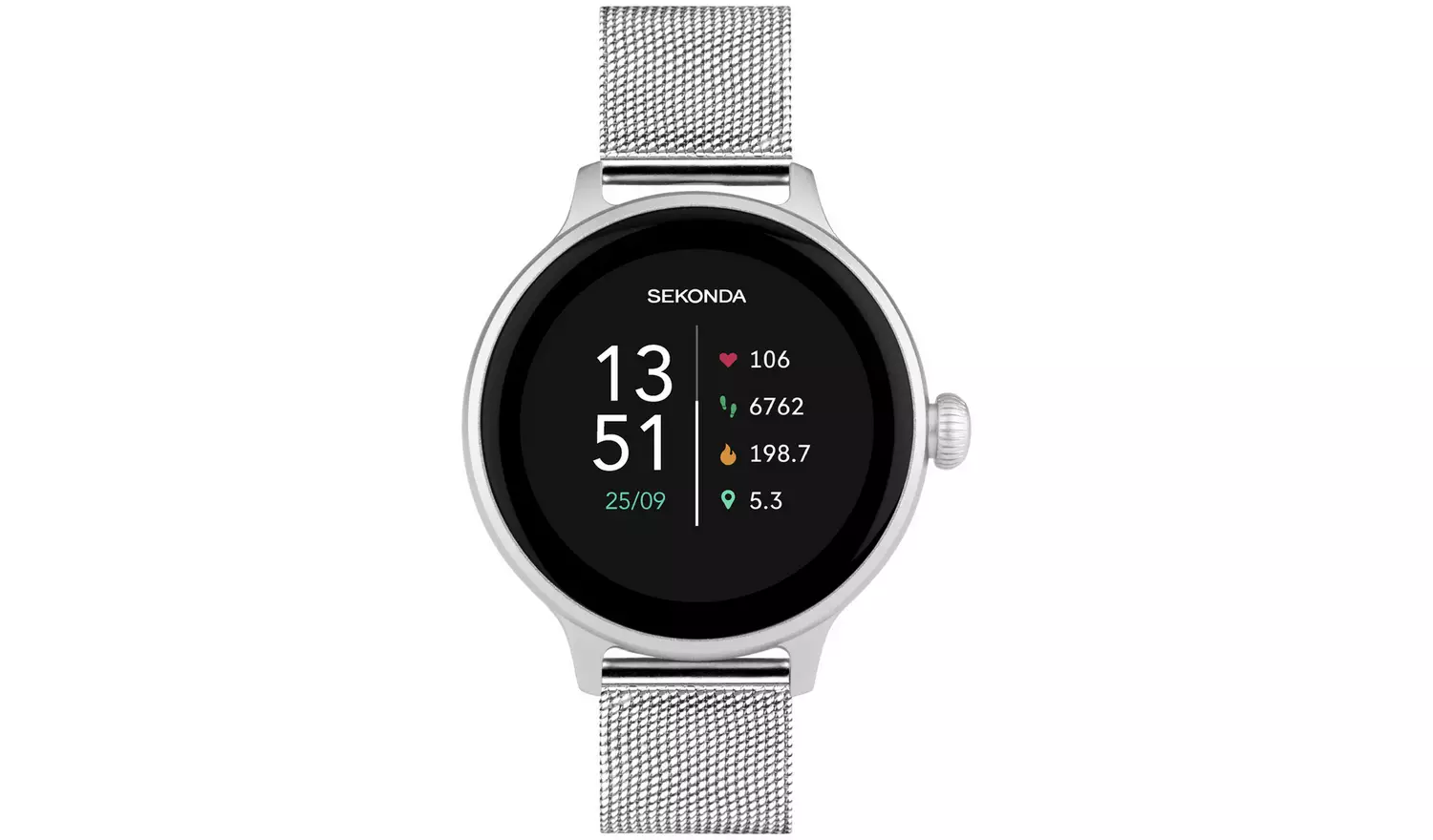 Sekonda Connect Silver Mesh Strap Calling SmartWatch