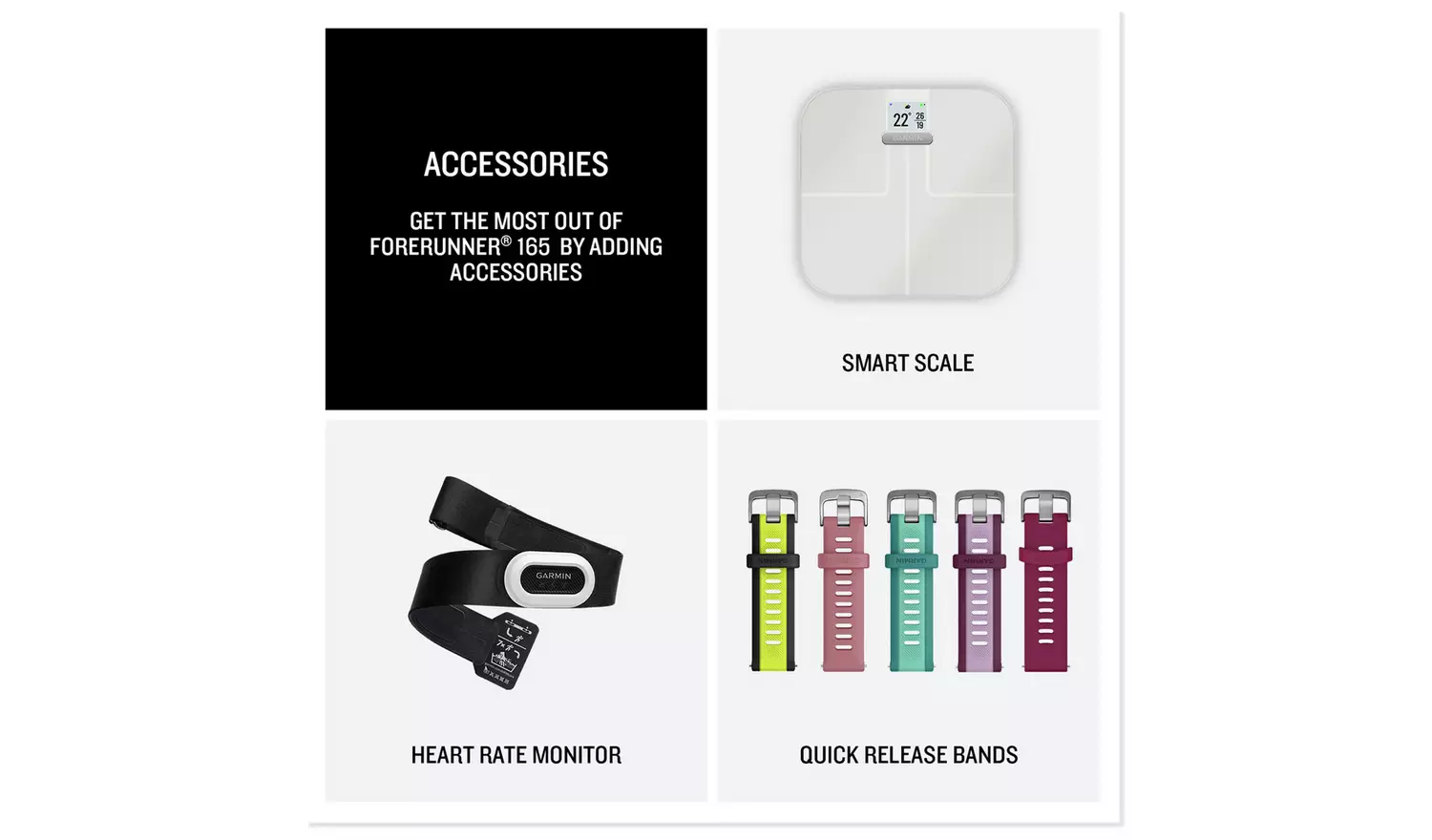 Garmin Forerunner 165 GPS Running Smart Watch - Black