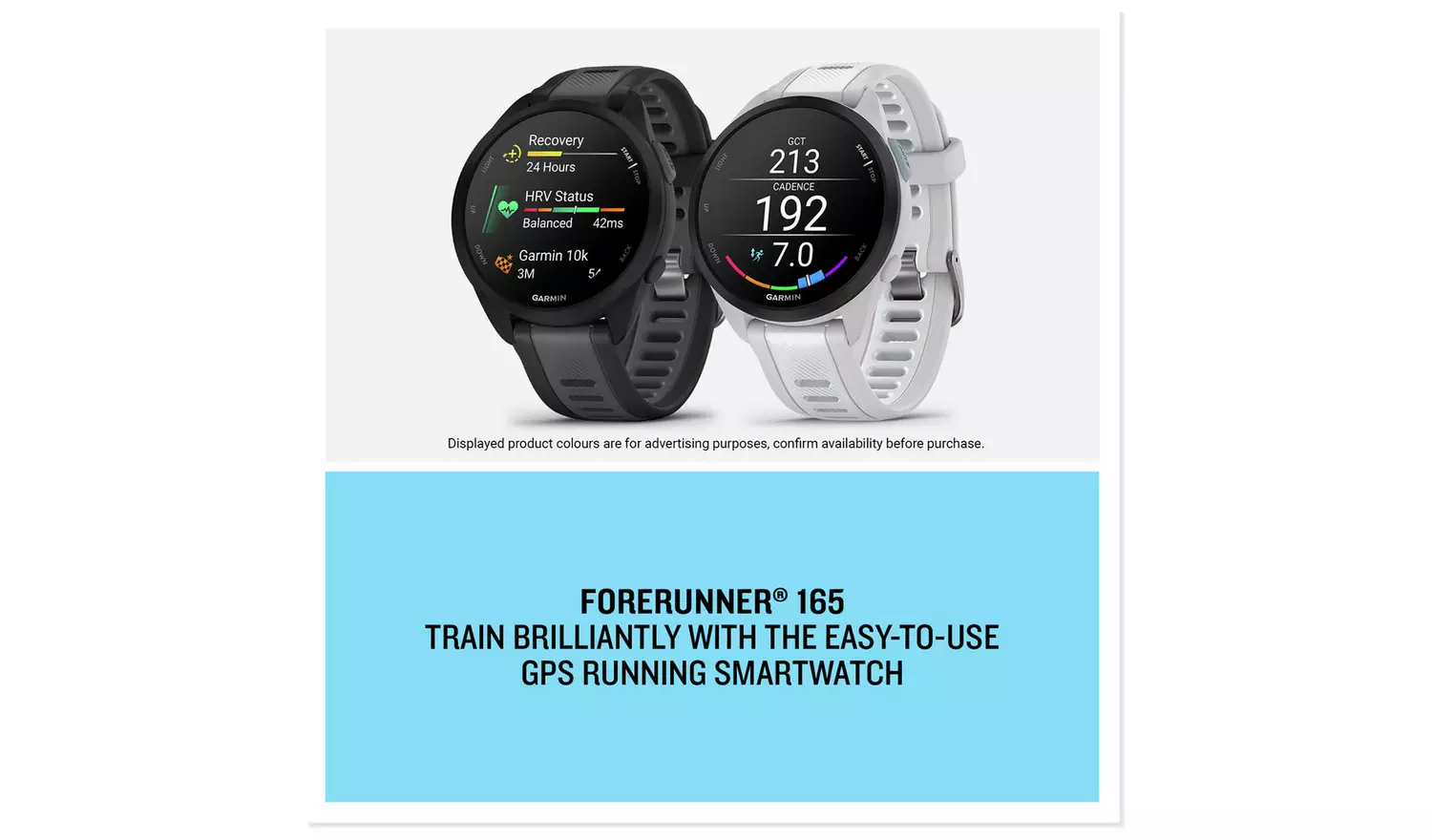 Garmin Forerunner 165 GPS Running Smart Watch - Black