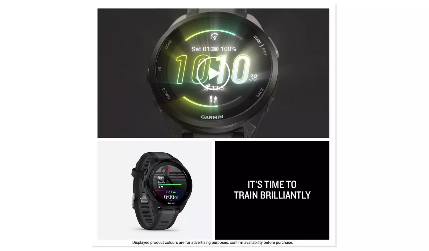 Garmin Forerunner 165 GPS Running Smart Watch - Black