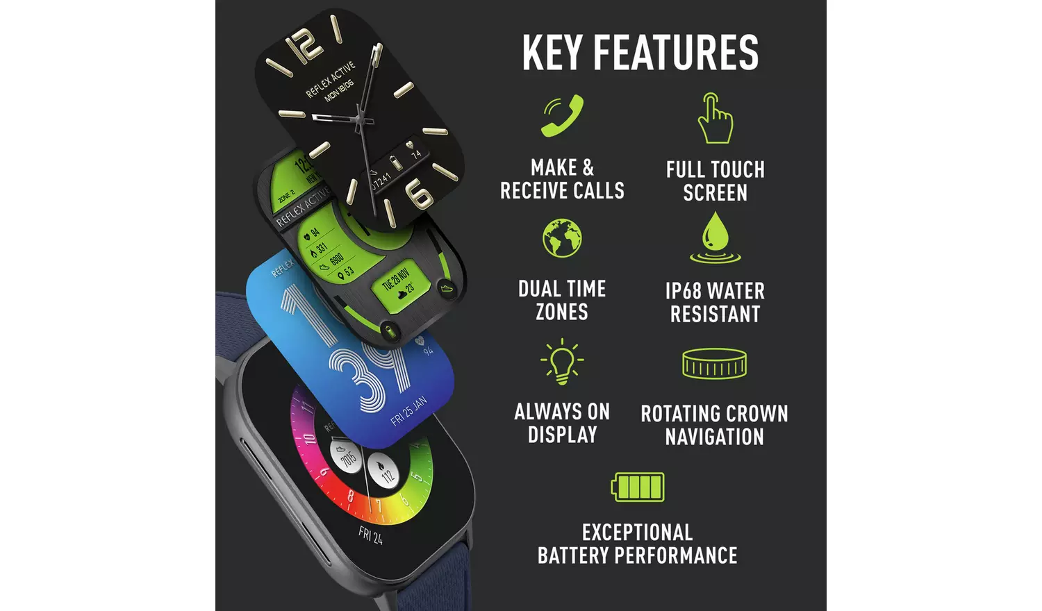 Reflex Active Series 29 Amoled Navy Calling Smart Watch