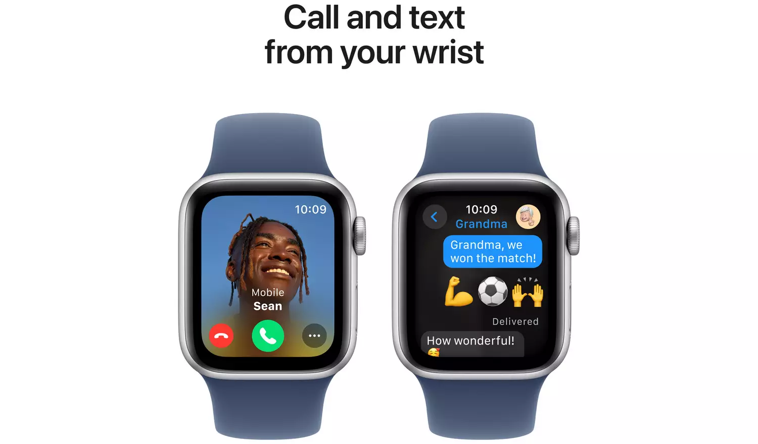 Apple Watch SE 2024 GPS 40mm Silver Denim Sport Band - M/L