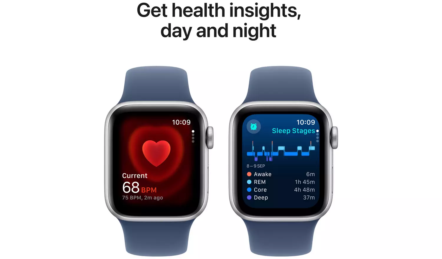 Apple Watch SE 2024 GPS 40mm Silver Denim Sport Band - M/L