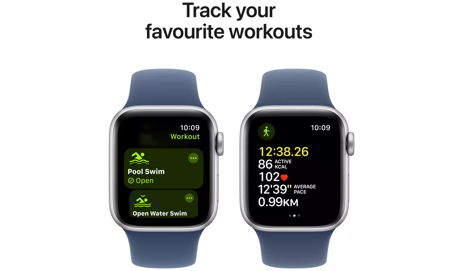 Apple Watch SE 2024 GPS 40mm Silver Denim Sport Band - M/L