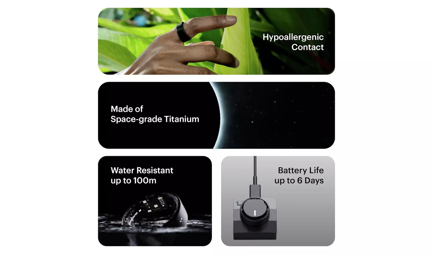 Ultrahuman Ring AIR Bluetooth Smart Ring Aster Black - 9