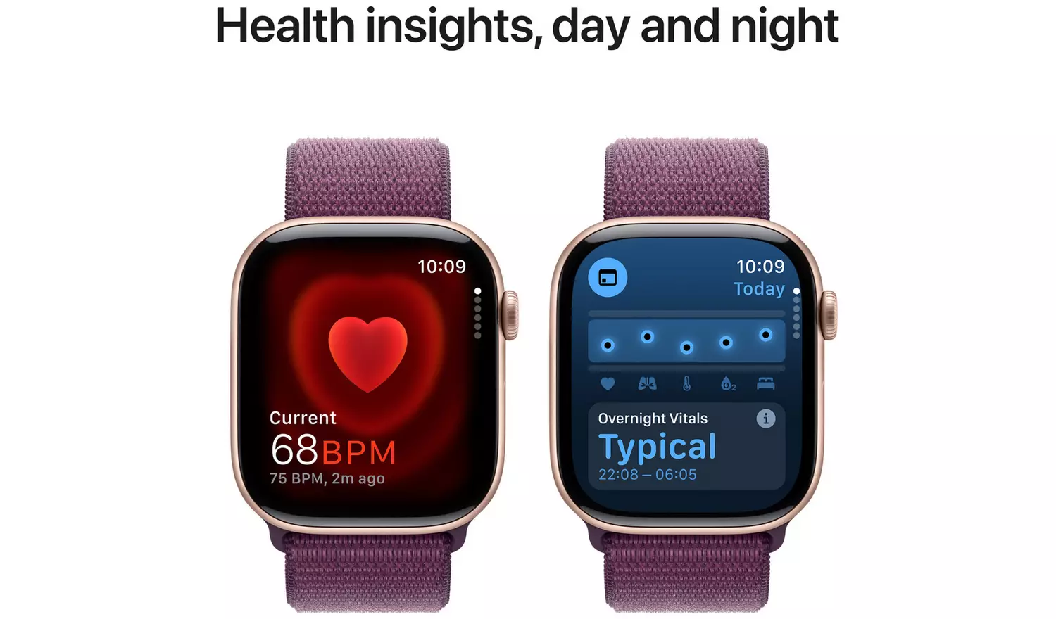 Apple Watch Series 10 GPS 46mm Rose Gold Plum Sport Loop