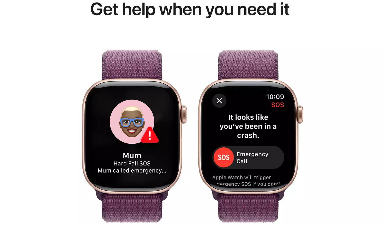 Apple Watch Series 10 GPS 46mm Rose Gold Plum Sport Loop