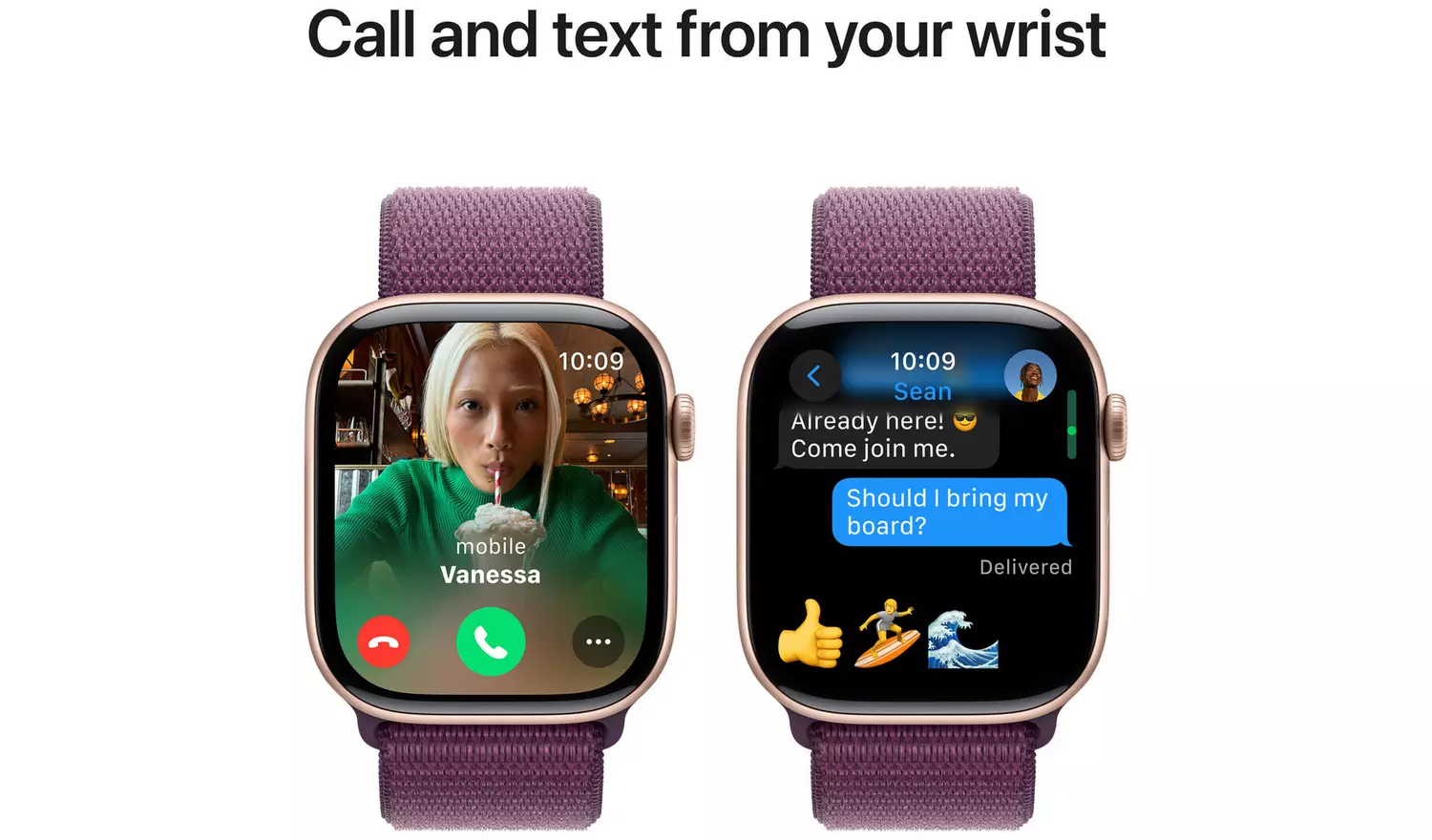 Apple Watch Series 10 GPS 46mm Rose Gold Plum Sport Loop