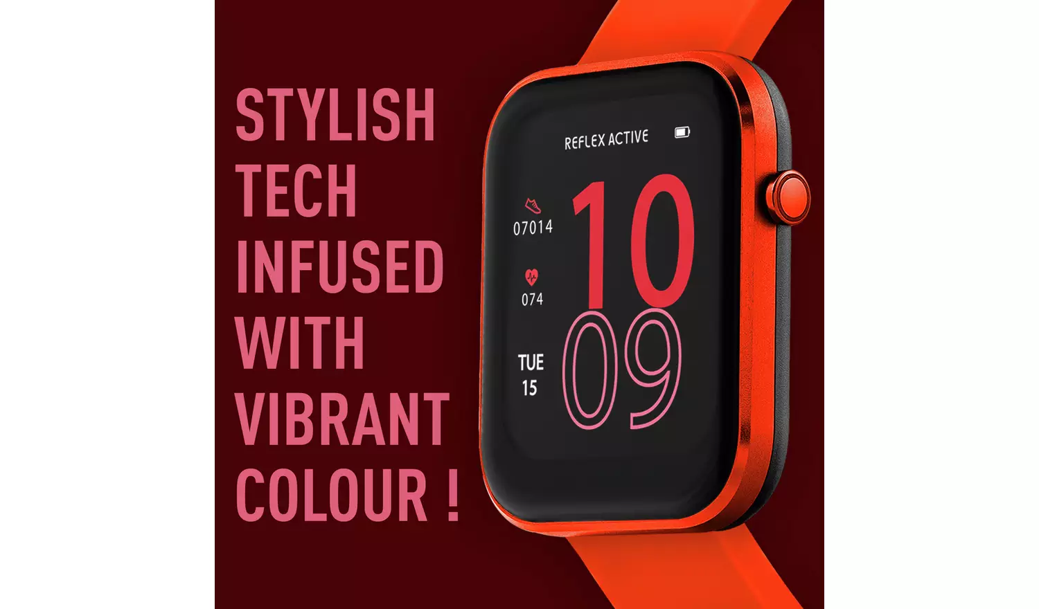 Reflex Active Series 12 Red Strap Smart Watch