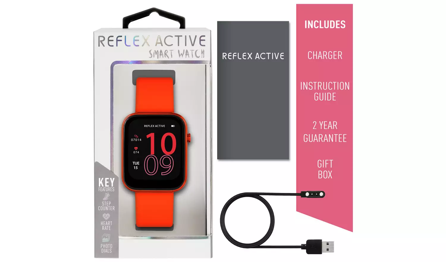 Reflex Active Series 12 Red Strap Smart Watch